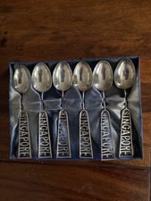 Vintage Singapore Souvenir Spoons Set Of 6 - Silver Tone Collectible Teaspoons