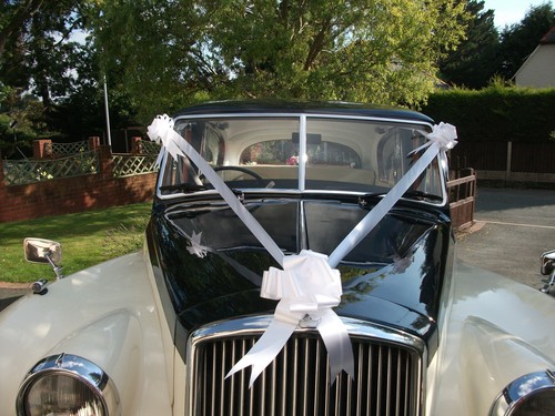 White wedding car decoration - wedding,