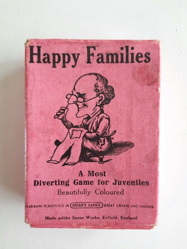 Happy families vintage card - families,