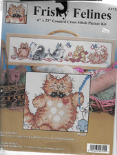Frisky Felines Cross Stitch Kit Design Works Whimsical Cats Preowned Unopened