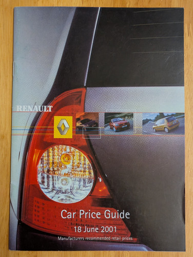 2001 renault price list - price,