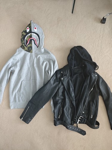 Bape shark hoodie grey camo - hoodie, grey/camo
