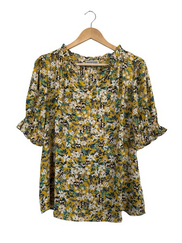 Pleione yellow floral blouse - pleione,