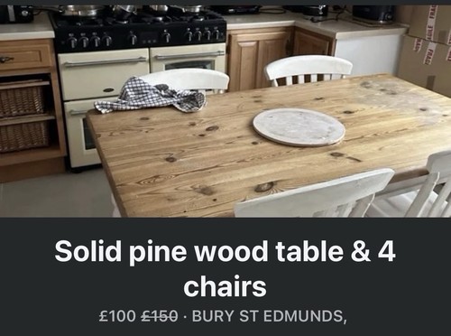 Solid pine table and - pine,