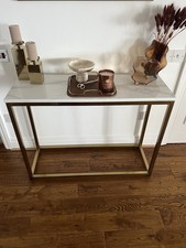 Julian Bowen Scala Gold and White Marble Top Console Table