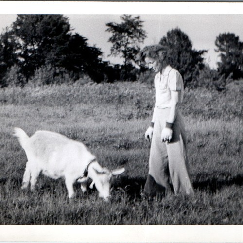 1944 woman farmer - woman, pet