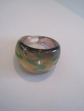 Murano Glass Ring Gold Green