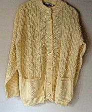 NEW LADIES CHUNKY CABLE KNIT CREW NECK ACRYLIC CARDIGAN WITH POCKETS*20 COLOURS*