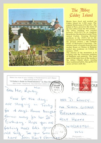 Postcard the abbey caldey - -,