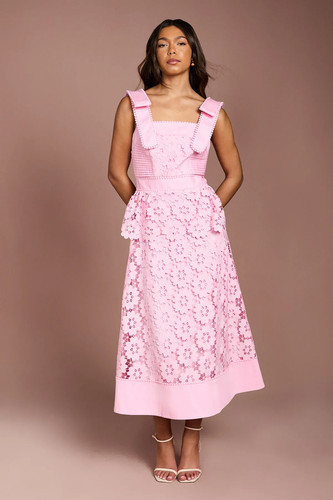 Coast pink fit flare dress - pink,