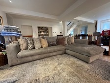 Beautiful Molteni & Co Large Corner Sectional Sofa In Grey Chenille Fabric