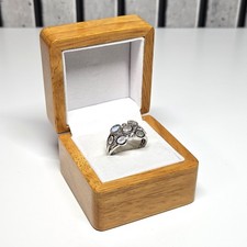 TJC Moon Glow Stone Bubble Ring - Sterling Silver / Natural Zircon - Used