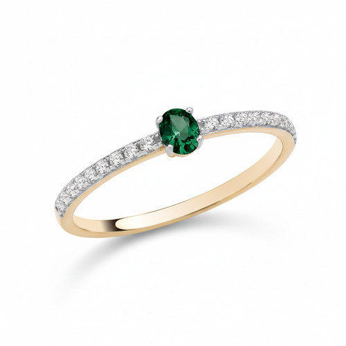 18ct gold emerald oval - 18ct,