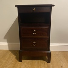 Rare Tall Slim Stag Minstrel Bedside Table Drawers Brass Handles