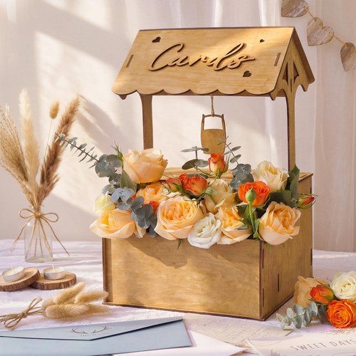 Wooden wishing well wedding - wooden,