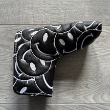 Smiley Face Golf Putter Head Cover - Black  - New