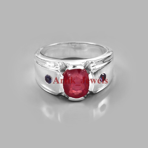 Heated ruby gemstone with 925 - with,