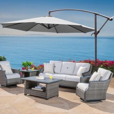3M Large Cantilever Garden Parasol Sun Shade Patio Banana Umbrella Base Optional