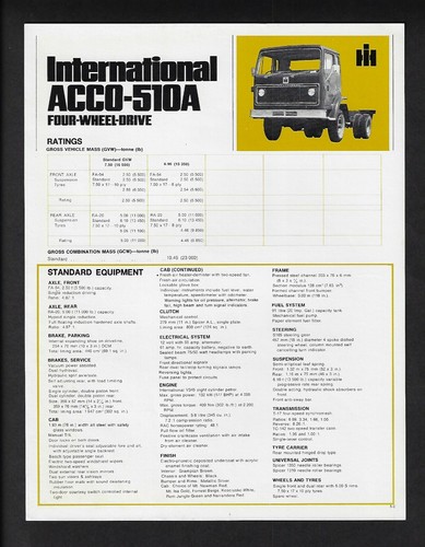 International acco 510a - international, acco-510a