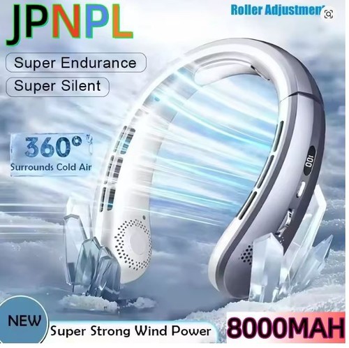 8000mah rechargeable neck fan - 8000mah,