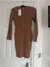 Ladies Allyson Dress Light Brown In Colour Size 10/12 Body Con Style BNWT