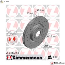 2x BRAKE DISC 250.1372.52 FOR