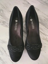 Ladies Pavers Black Faux Suede