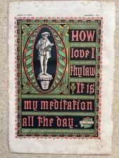 Antique illustrated bible verse Victorian chromolithograph 1869 PSALM 119