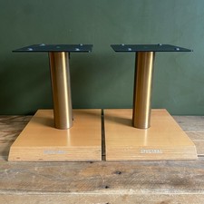 Spectral Speaker Stands - Pair - Wood Black Gold - 28.5cm Tall