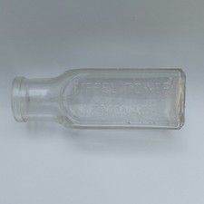 Vintage Clear Glass Eiffel Tower Lemonade Bottle - Foster Clark Ltd Maidstone