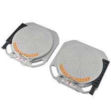 2x Wheel Alignment Turntable Plates 5 Ton Load Capacity + Bridge Blocks 40x40cm