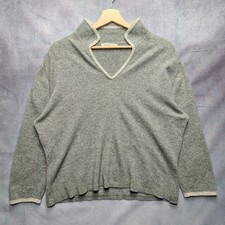 Johnstons of Elgin Women's L Pure Chasmere Grey Sweater Made in Scotland