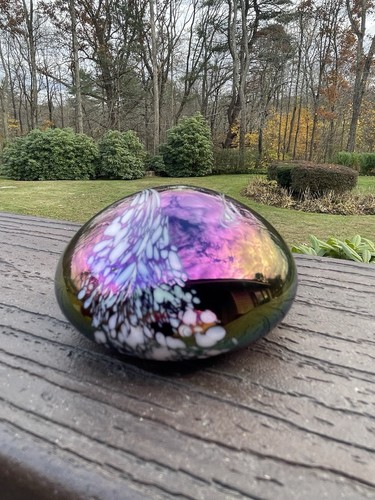 Vtg balos art glass iridescent - art,