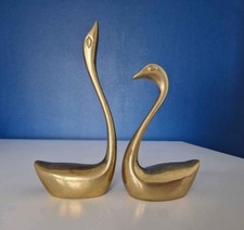 Solid Brass Swans