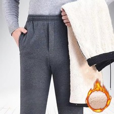 Mens Fleece Jogging Bottoms ZIP Pockets Pants Plain Open Hem Joggers Trouser