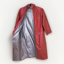 REVERSIBLE MAC LADYLIKE NOISY RAINCOAT SILVER RED UK 12 P2P 40” L 43” 