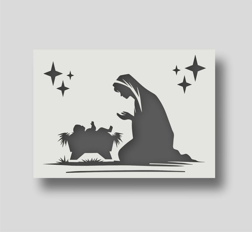 Christmas nativity stencil for - nativity,