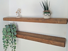 Rustic shelves  floating solid wood handmade shelf 17 cm-invisible brackets