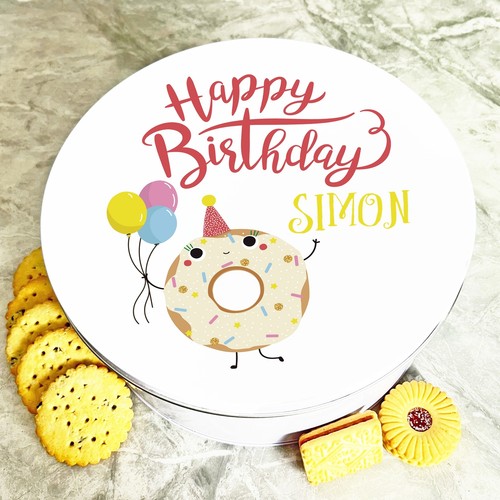Round funny birthday doughnut - birthday,