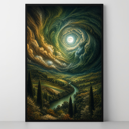 Moonlit vortex landscape - moonlit,
