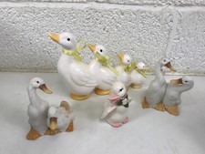 Vintage Ceramic China Duck figurine Family, Pairs & Singular 4 pieces