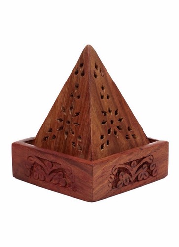 Sheesham wood pyramid - wood, incense
