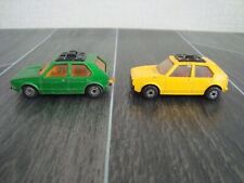 2 Vintage Matchbox Toys  No.7 Volkswagen VW Golf ( 1 Yellow / 1 Green )