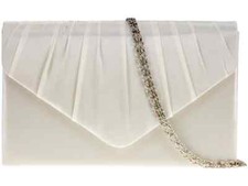 Women Satin Pleated Clutch Bag