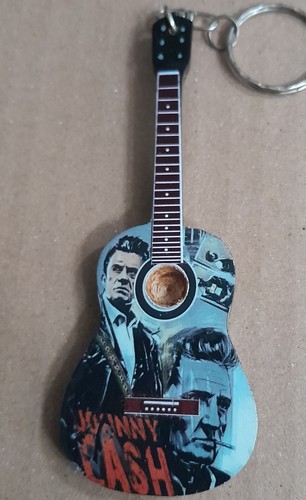 Johnny cash 10cm wooden guitar - johnny,