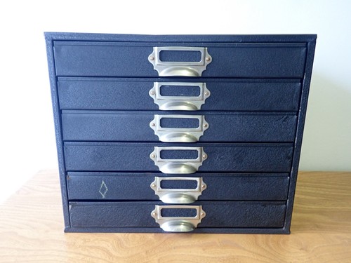 Vintage metal table - top, filing