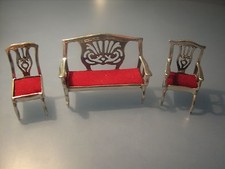 Miniature solid silver sofa - , &