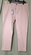 M&S Pale Pink Slim-Fit Chinos- Cotton-W38"/L29" Short-BRAND NEW WITH TAGS