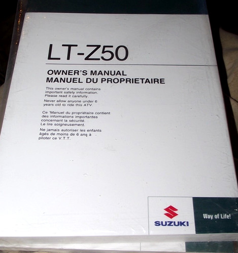 Suzuki z50 owners manual - suzuki, lt-z50