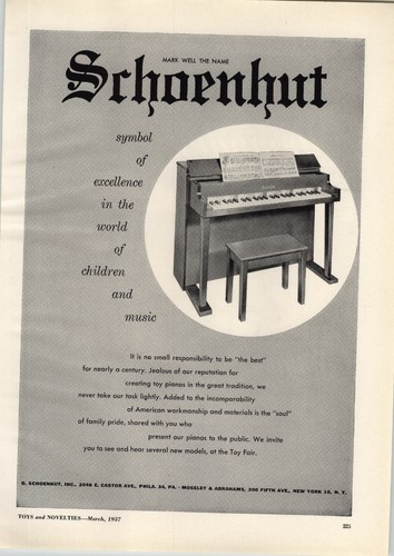 1957 paper schoenhut toy - ad,